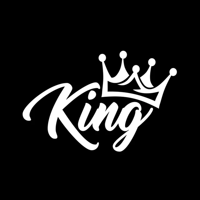 King Sticker Car Sticker Bike Sticker Black