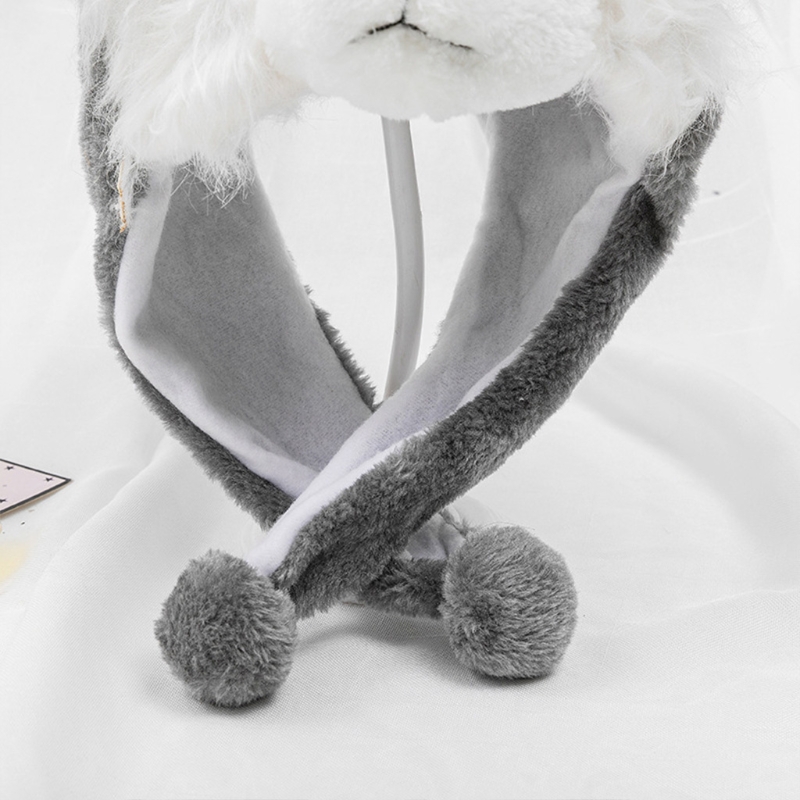 Unisex Nette Weiche Fuzzy Wolf Plüsch Hut Cartoon Schöne Winter Cosplay Hut Winddicht Bühne Leistung Requisiten kind F3MD – Detail 8