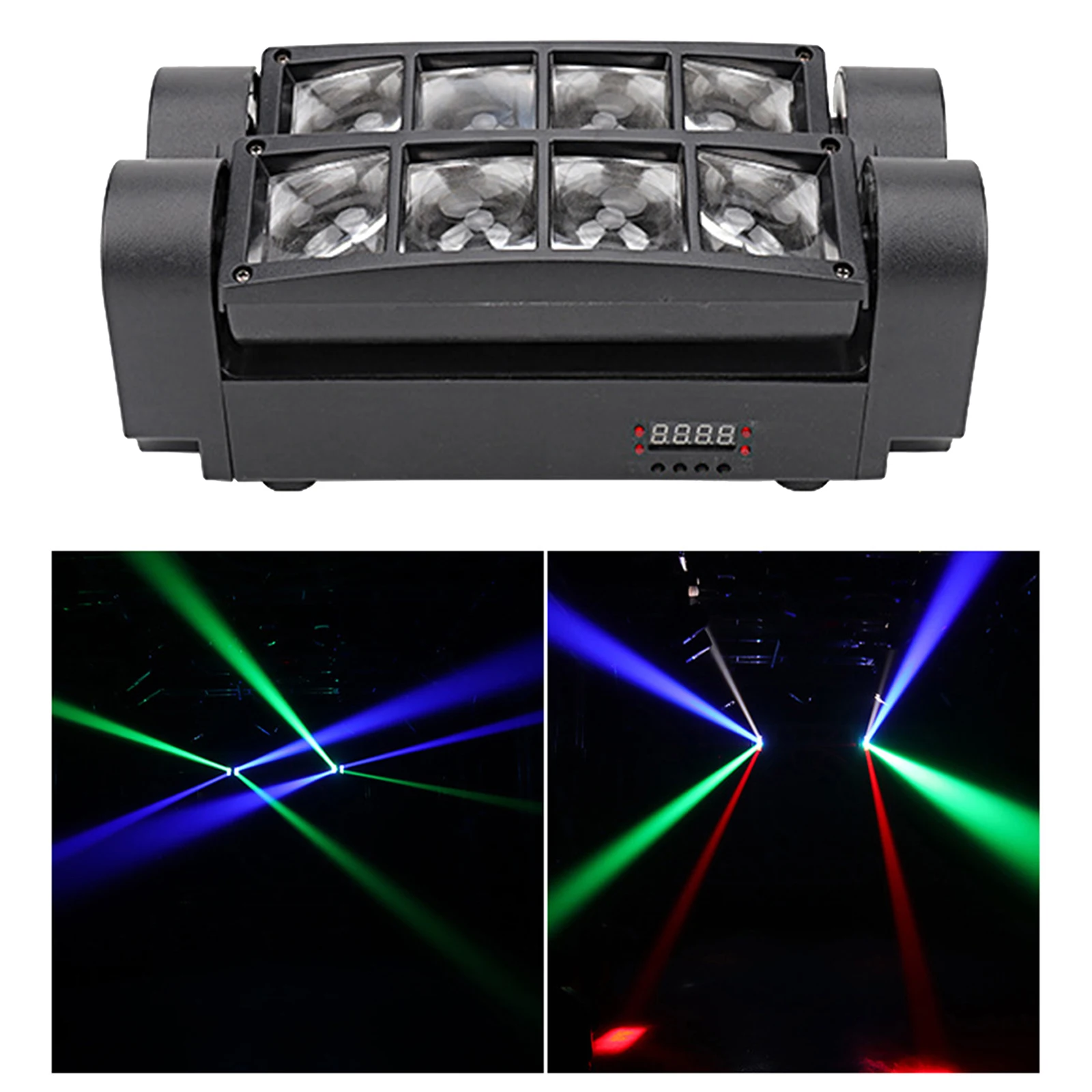 Eight Eyes RGBW Mini Moving Head Beam Light Sound Activated Disco Stage Light for Parties UK