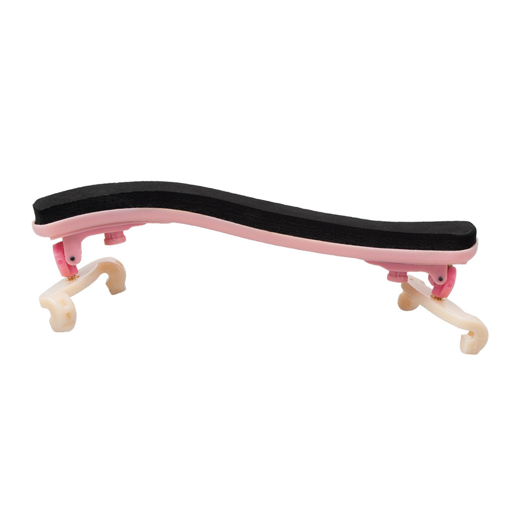 Lightweight Violin Shoulder Rest for 4/4 and 3/4 Size (Black and Pink)