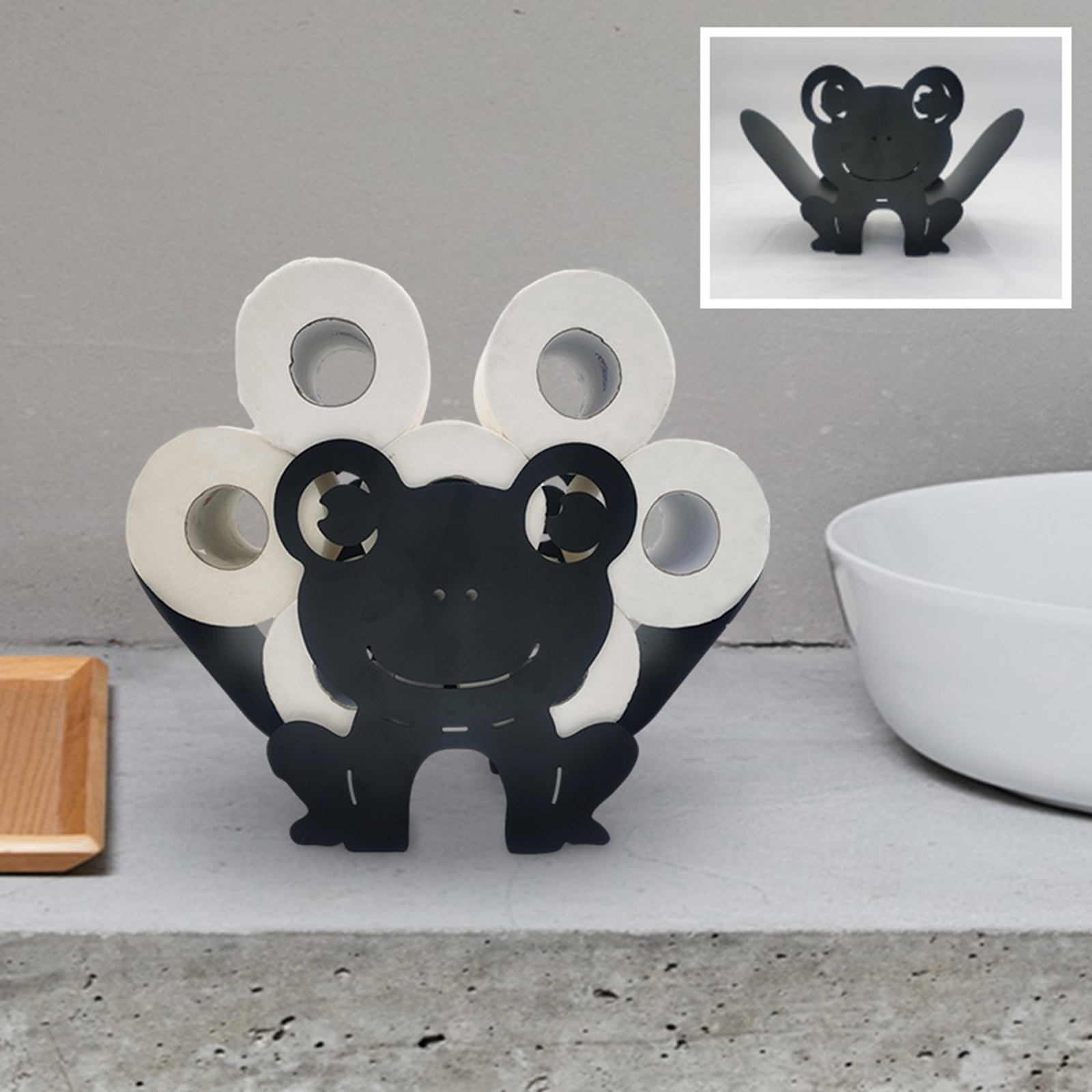 Novelty Black Animal Toilet Paper Roll Holder Toilet Tissue Stand Figure