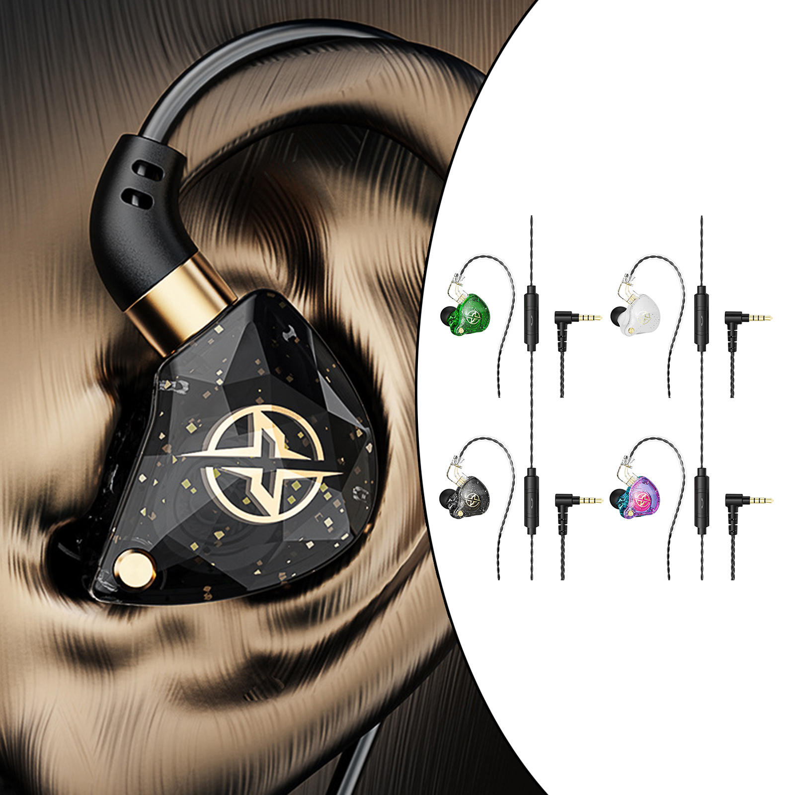 Wired Earbuds Headphones In-Ear 3.5mm Detachable Cable , Immersive Sound and Powerful Bass , Dual Magnectic Circuit Dynamic