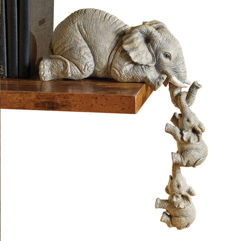 buf resina três elefante decoração estátua criativo animal pendurado decoração para casa escultura artesanato ornamentos estatuetas