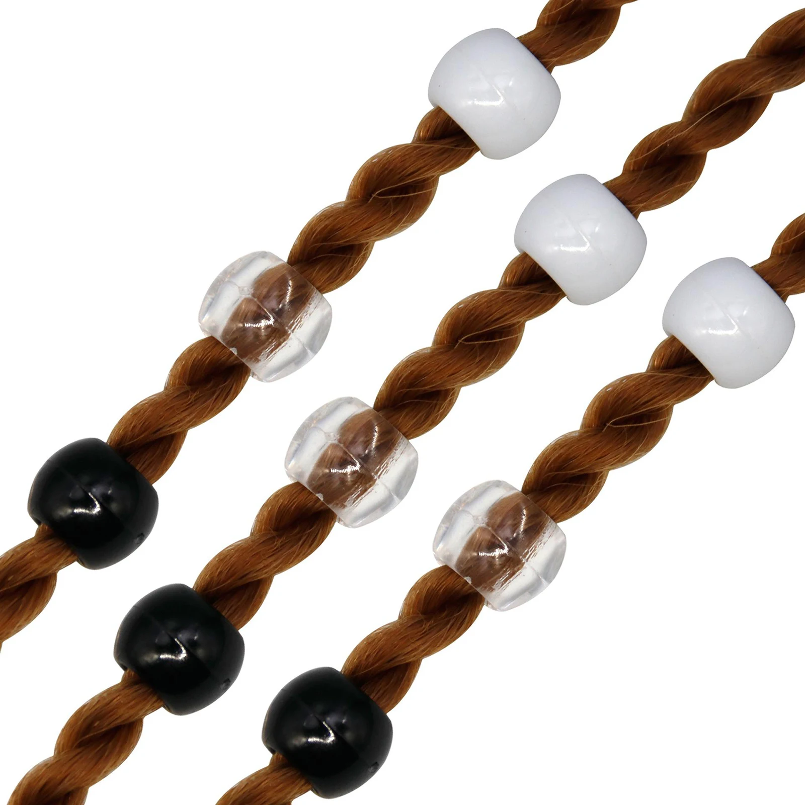240Pcs Pony Beads Mixed Bulk Hair Braid Beads with Storage Box for DIY Bracelet