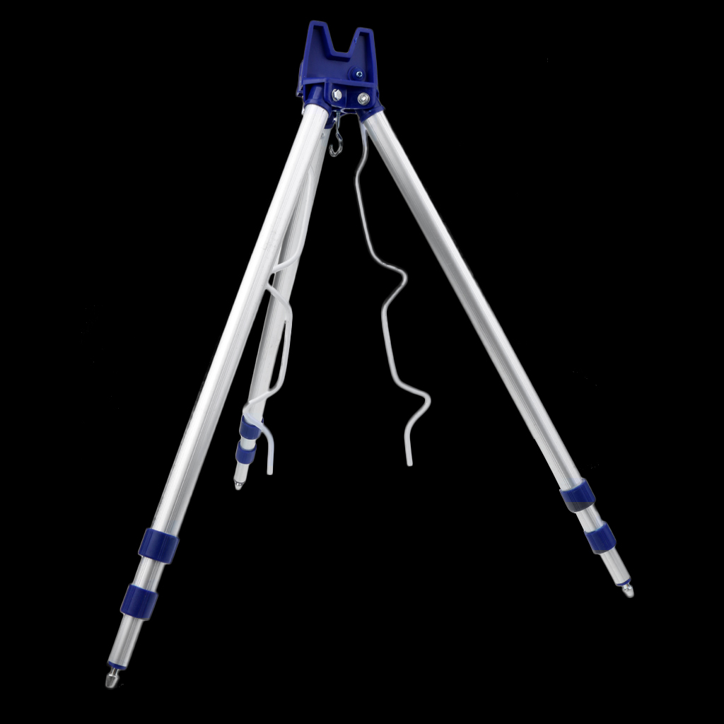 Aluminum Alloy Telescopic Fishing Tripod Holder Stand for Fishing Rod Blue/Black