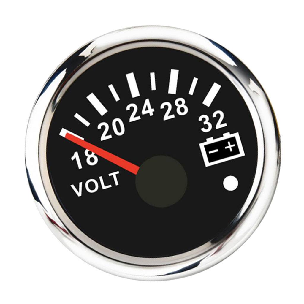 52MM Universal Voltmeter Car Boat Digital Voltage Gauge 18-32V  Motorcycle Truck Yacht Vessel, 2``