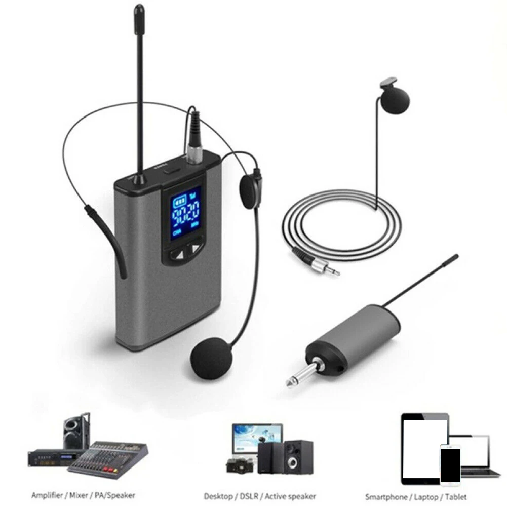 headset with mic Hands Free Wireless Microphone Speech Public Speaking Teaching Lapel Headset Receiver Transmitter UHF Professional Mini Portable lavalier microphone