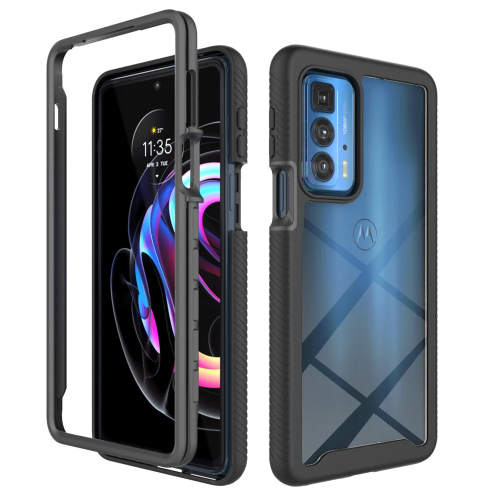 water pouch for phone 2 in 1 Rugged Armor Shockproof Case For Motorola Moto Edge 20 30 Pro 20 Lite 20 Fusion G60 G50 5G G30 E7i E7 Power Back Cover flip cover