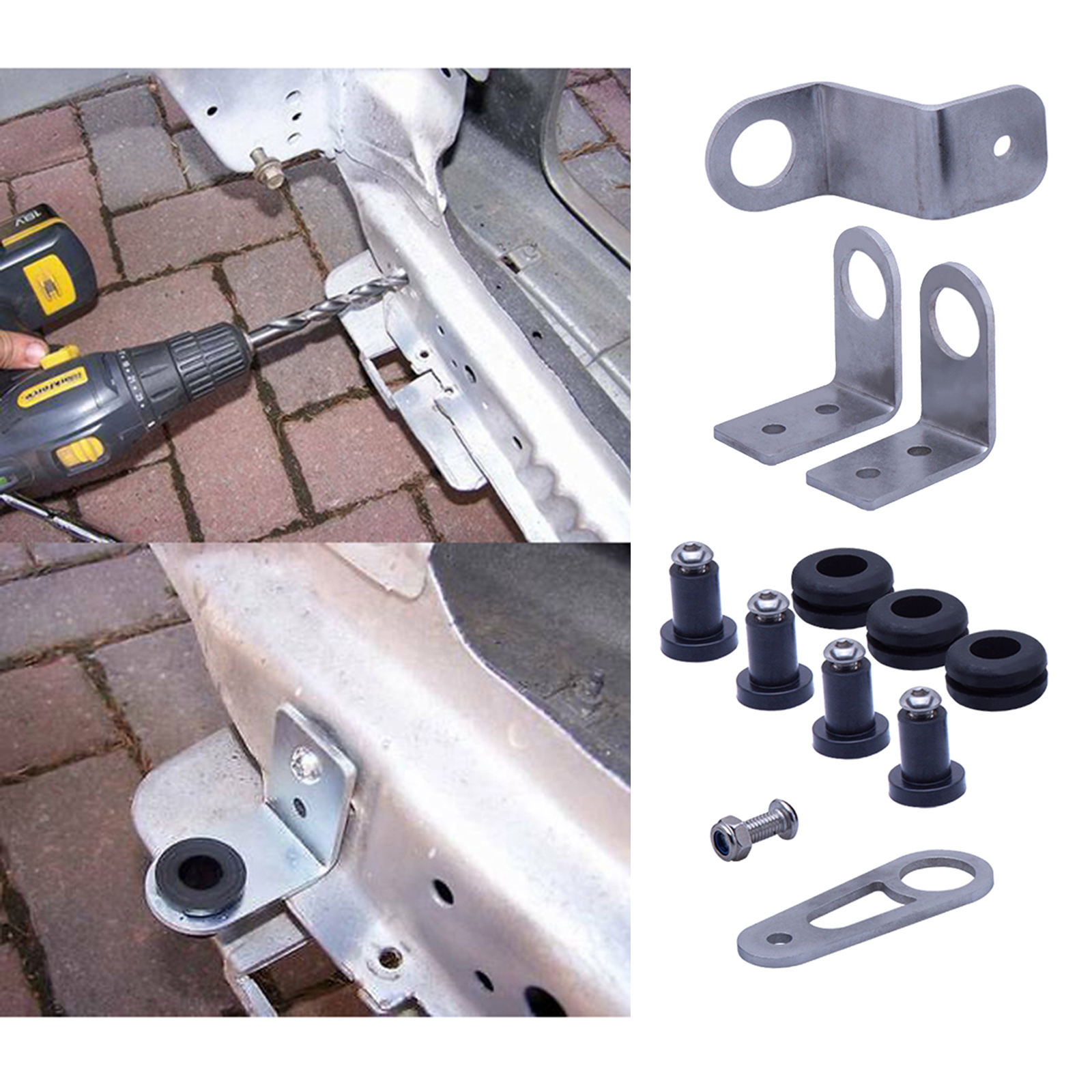 Bolt On Radiator Bracket Kit For K Swap K Series 1992-2000 Honda Civic Motor ALL K20-K24 Engine K-Swap K-Series Silver