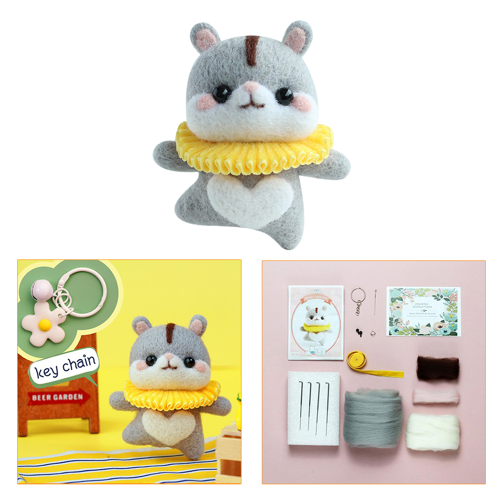 Wool Felting Needle Kitting DIY Cute Animal Dog Pig Rabbit Wool Felting Package Non-Finished Handmade Needle Felting Supplies