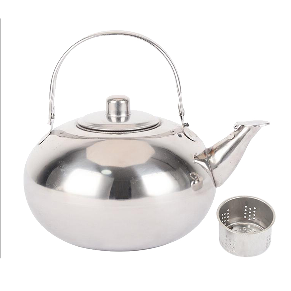Stainless Steel Teapot Coffee Pot Tea Kettle With Strainer Infuser Filter