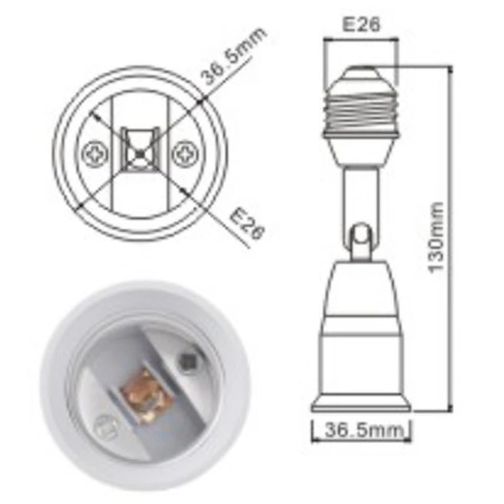 3x E26 to E26 Extension Adapter LED Light Bulb Lamp Holder Converter Screw