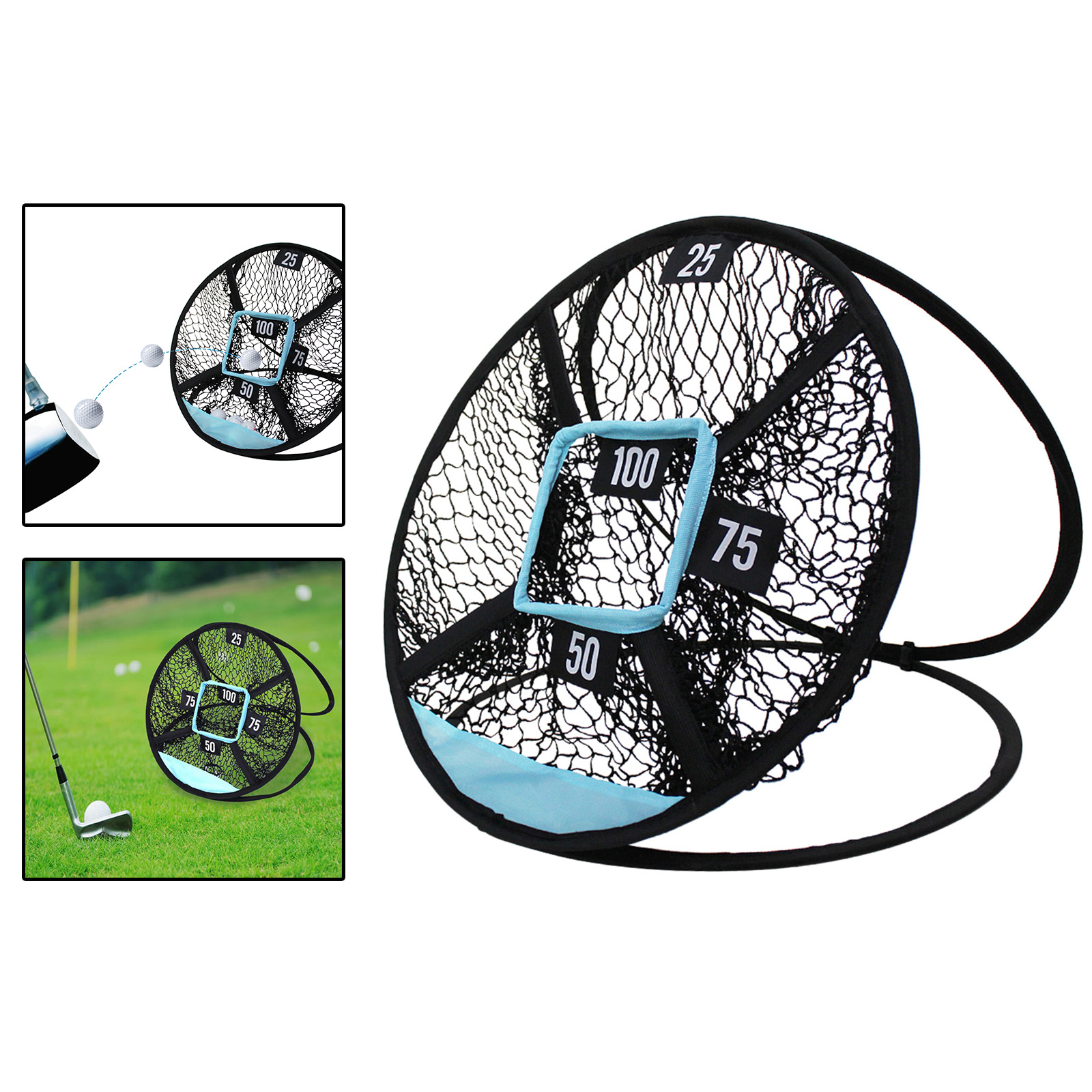 Foldable Golf Chipping Net  Up Putting Training Aid Yard Indoor Driving Range Foldable Hitting 5-Hole Trainer Netting