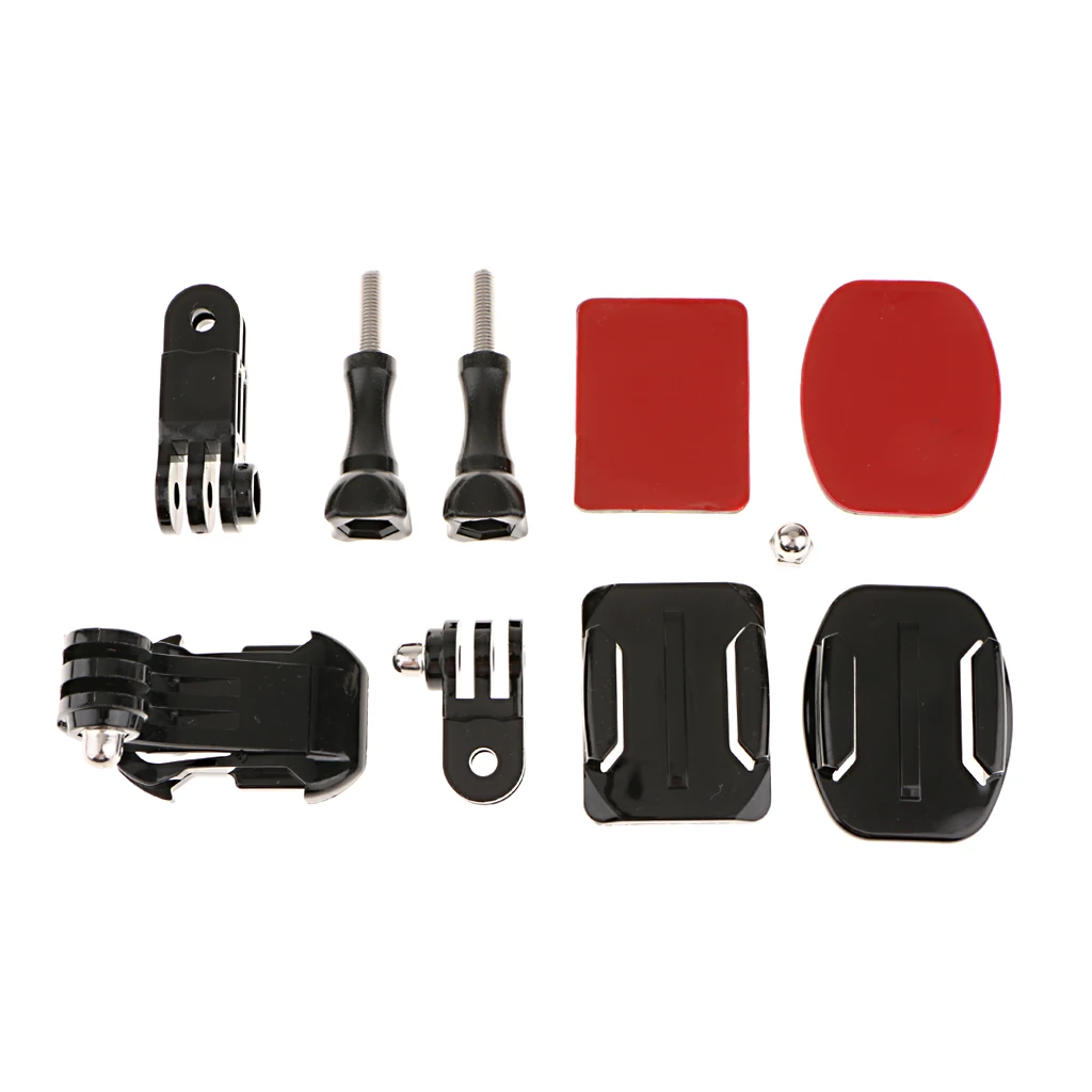 Helmet Side Mount Kits Flat Curved Base Mount+3 Screws Kits for Gopro  4 5 / SJ6000 SJ4000 Outdoor Sports Camera