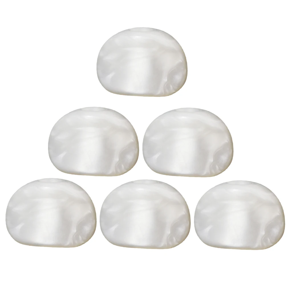Pack of 6 Plastic Acoustic Guitar Tuning Pegs Knobs Machine Heads Handle Buttons Replacements, White