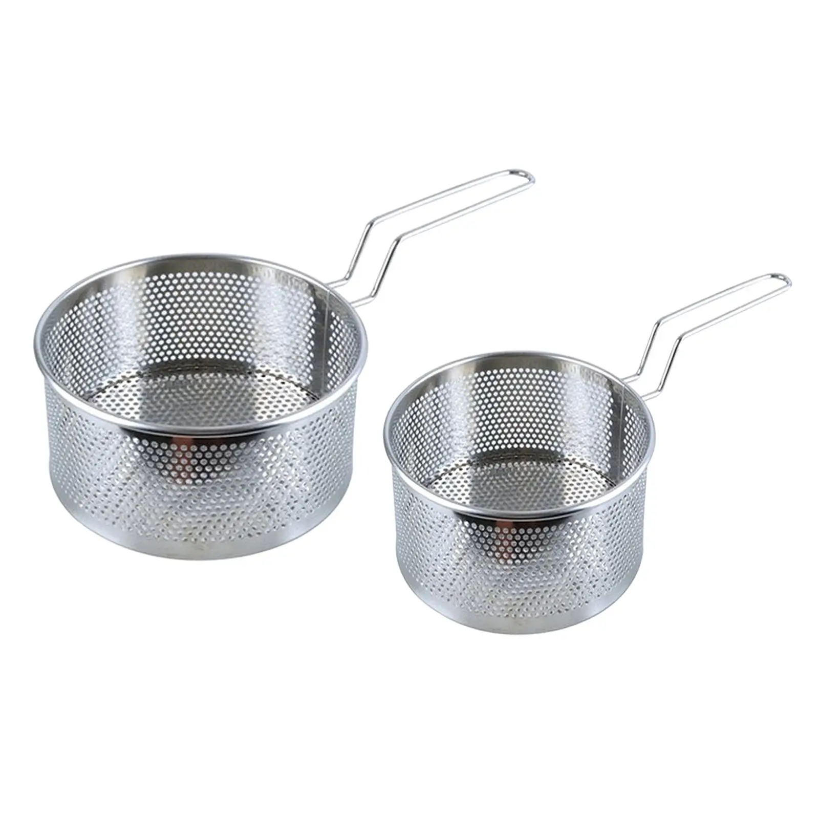 Stainless Steel Fry Basket Kitchen Colander Mesh Noodle Dumplings Strainer Frying Pan Fried Basket Cook Tool