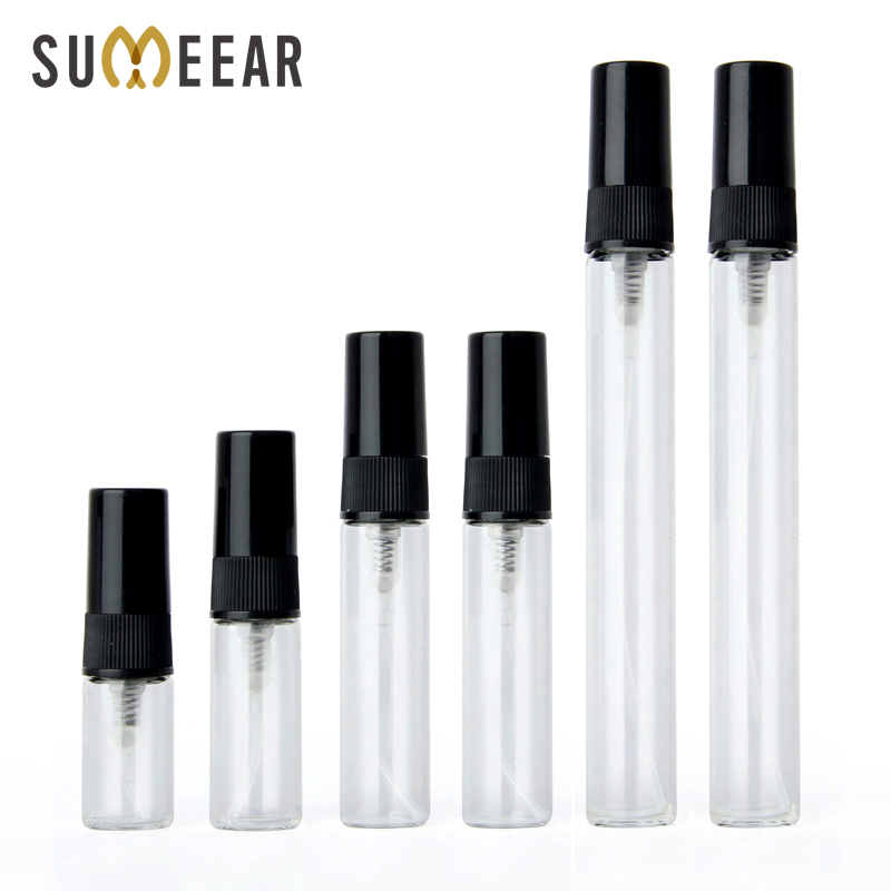 Best of 100 Pcs / Lot 2ml 3ml 5ml 10ml Glass Spray Bottle Empty Perfume Bottles Black Atomizer Travel Cosmetic Container Reviews & Tips