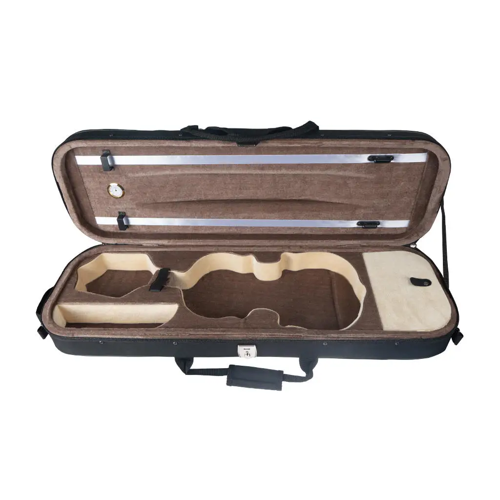 Professional Durable Oblong Lightweight Violin Case Canvas - 1/2 Size, Black