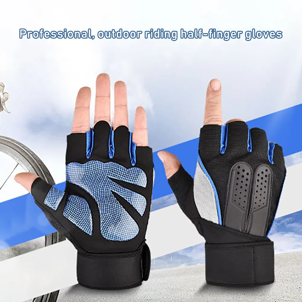 Cycling Gloves Exercise Weight Lifting Gym Training Finger Less Fitness Gloves 