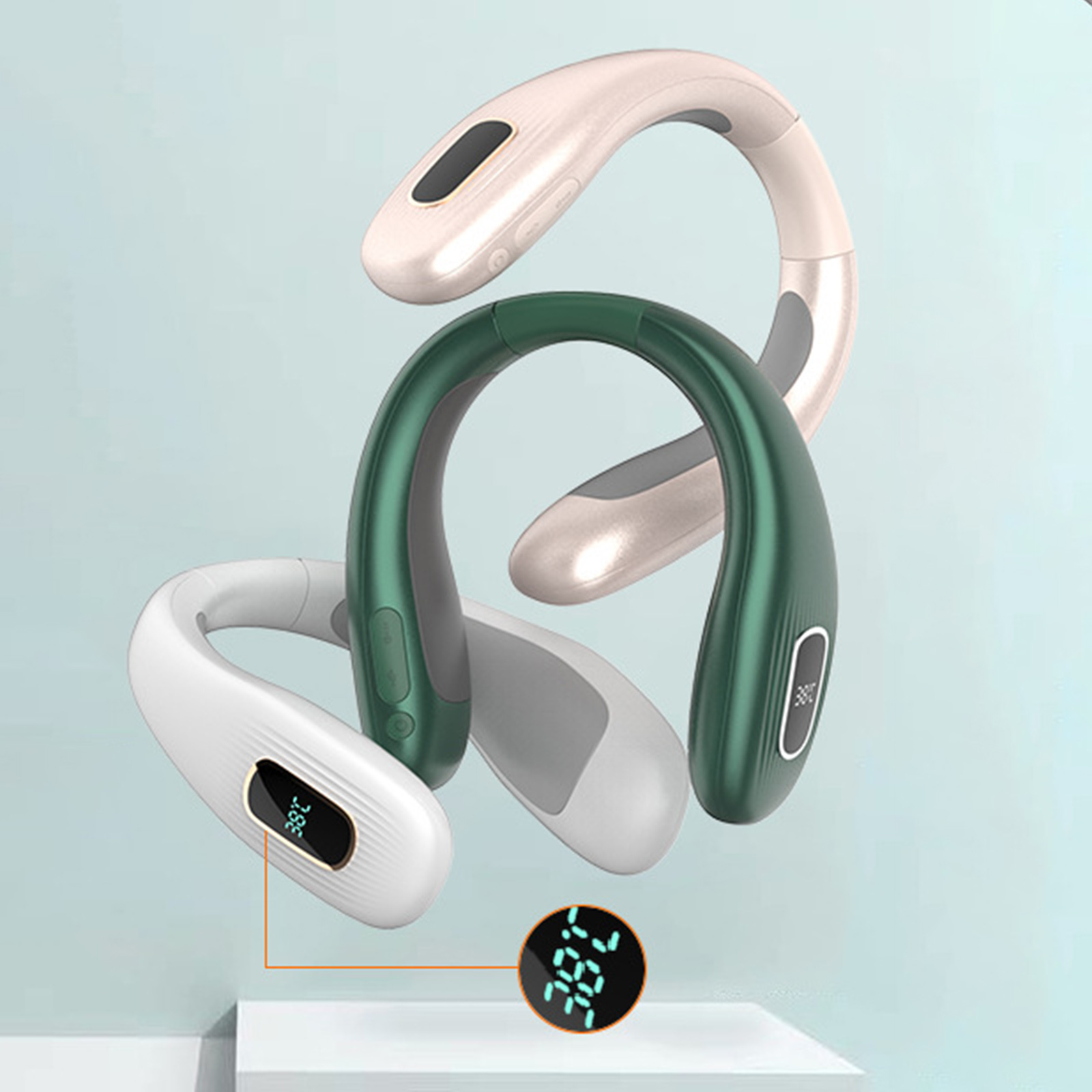 USB Rechargeable Hanging Neck Warmer Electric Heater, Digital Display, Adjustable Heat for Women Men