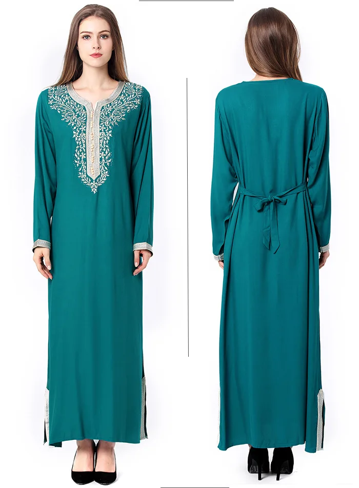 bordado abaya duabi arábia vestidos fichário kaftan islâmico para festa