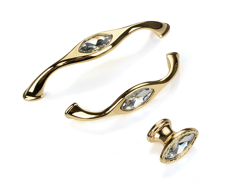 Kristallgriff aus Zinklegierung, goldene/silberne High-End-Garderobenschrankgriffe, Schuhschrankgriff, Schubladenknopf, Diamant – Detail 5