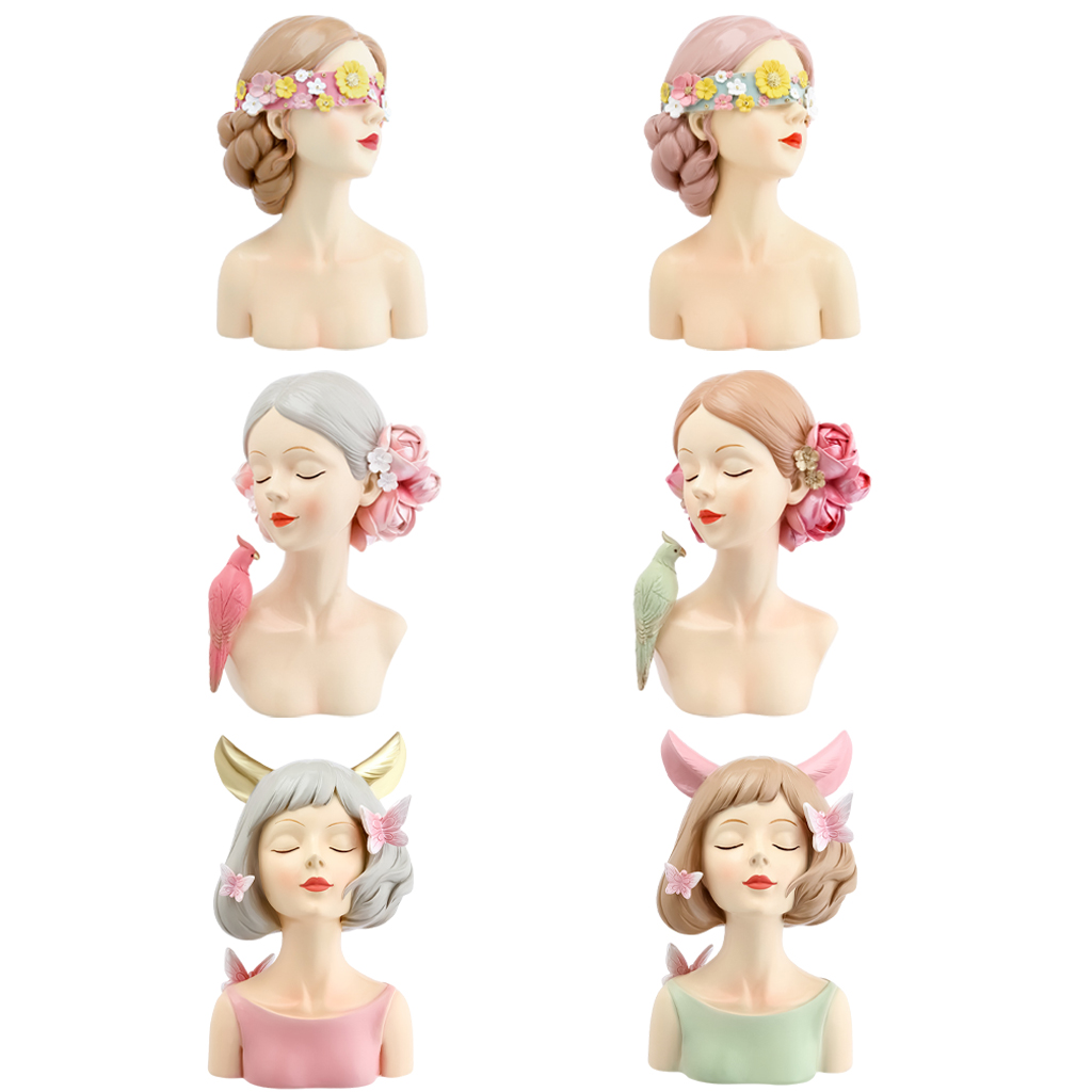 Girls Figurine Resin Character Sculpture Contemporary Home Office Decor Flower Girls Statue