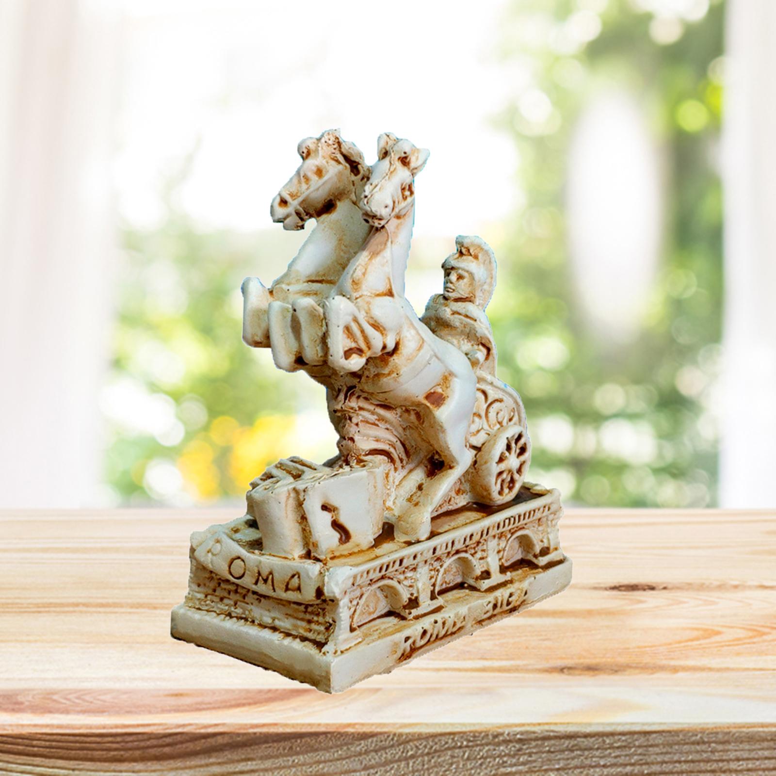 6Pcs Vintage Roman Chariot Figurines European Resin Crafts Home Decoration Accessories Office Desktop Decor Birthday Gifts
