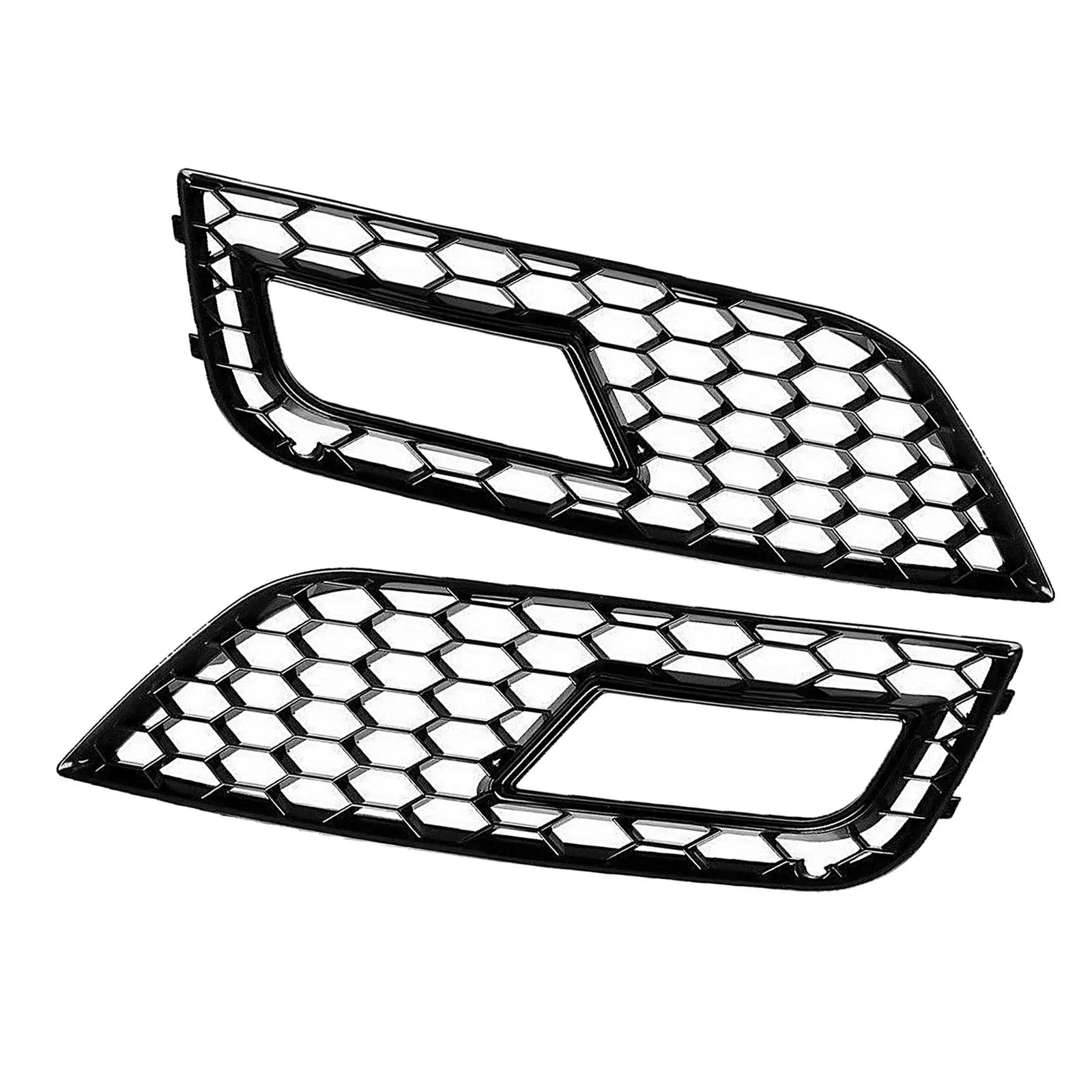 2pcs RS4 Style Front Fog Light Grilles for Audi A4 B8.5 2013-2016, Easy Install