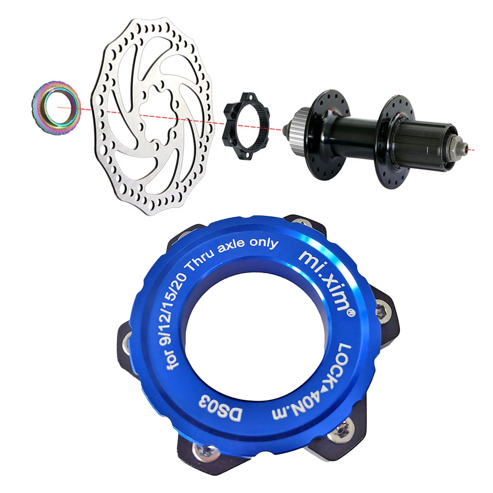 1pcs Mountain Bicycle Hub to 6-bolt Disc Adapter for Converting Center-lock Disc Brake Adapter Center Lock Conversion