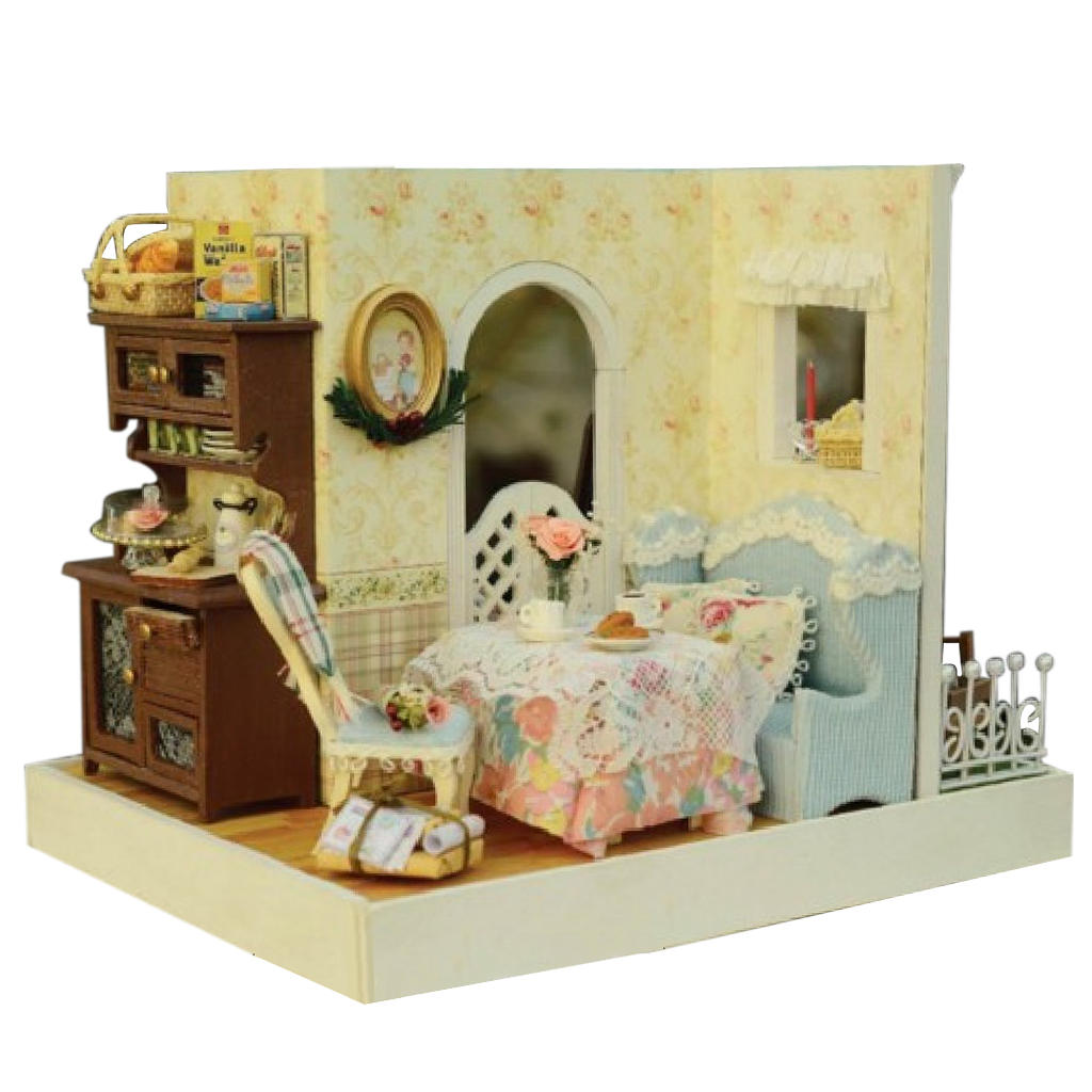 1/24 DIY Handcraft Miniature Project Sweet Wooden Two-Sided Doll House Baking House