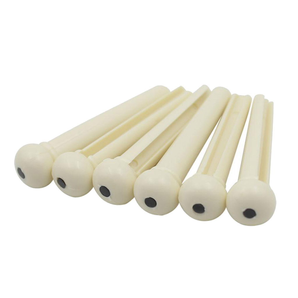 6 Pieces Wood Bridge Pins Guitar String Pegs for Acoustic Folk Guitar Parts