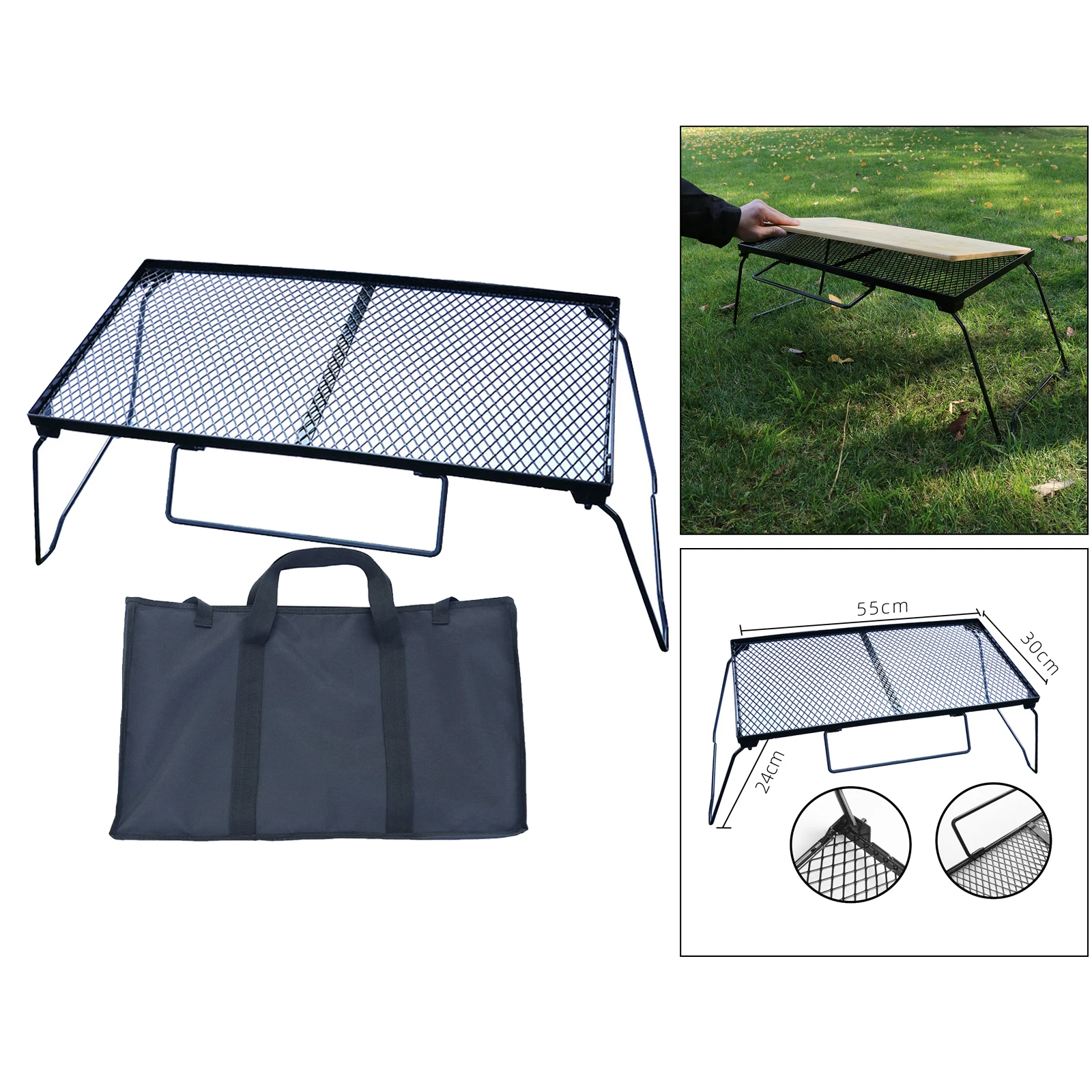 Iron Net Table Folding Table Camping Outdoor Lightweight for Camping, Beach, Backyards, BBQ, Party, Food Grill