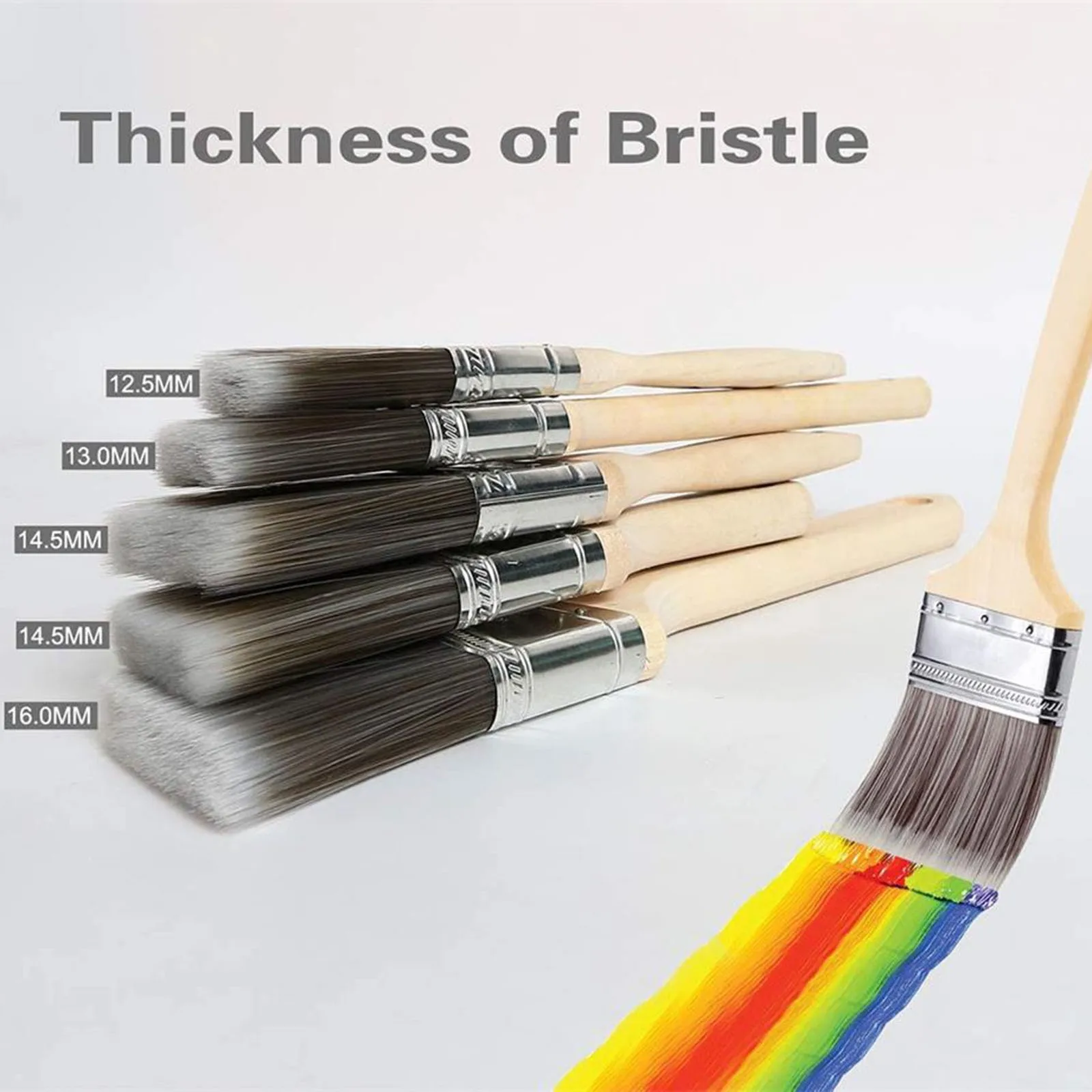 High Quality Nylon Paint Brush Different Size Wooden Handle Watercolor Brushes For Acrylic Oil Painting School Art Supplies small paint brushes