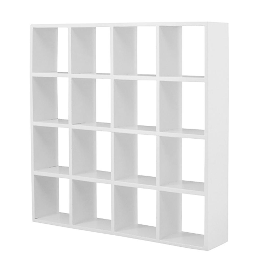 Mini Wooden Storage Rack Display Shelf, Dollhouse Furniture Accessory - 16 Cube Organizer -1/12 Scale