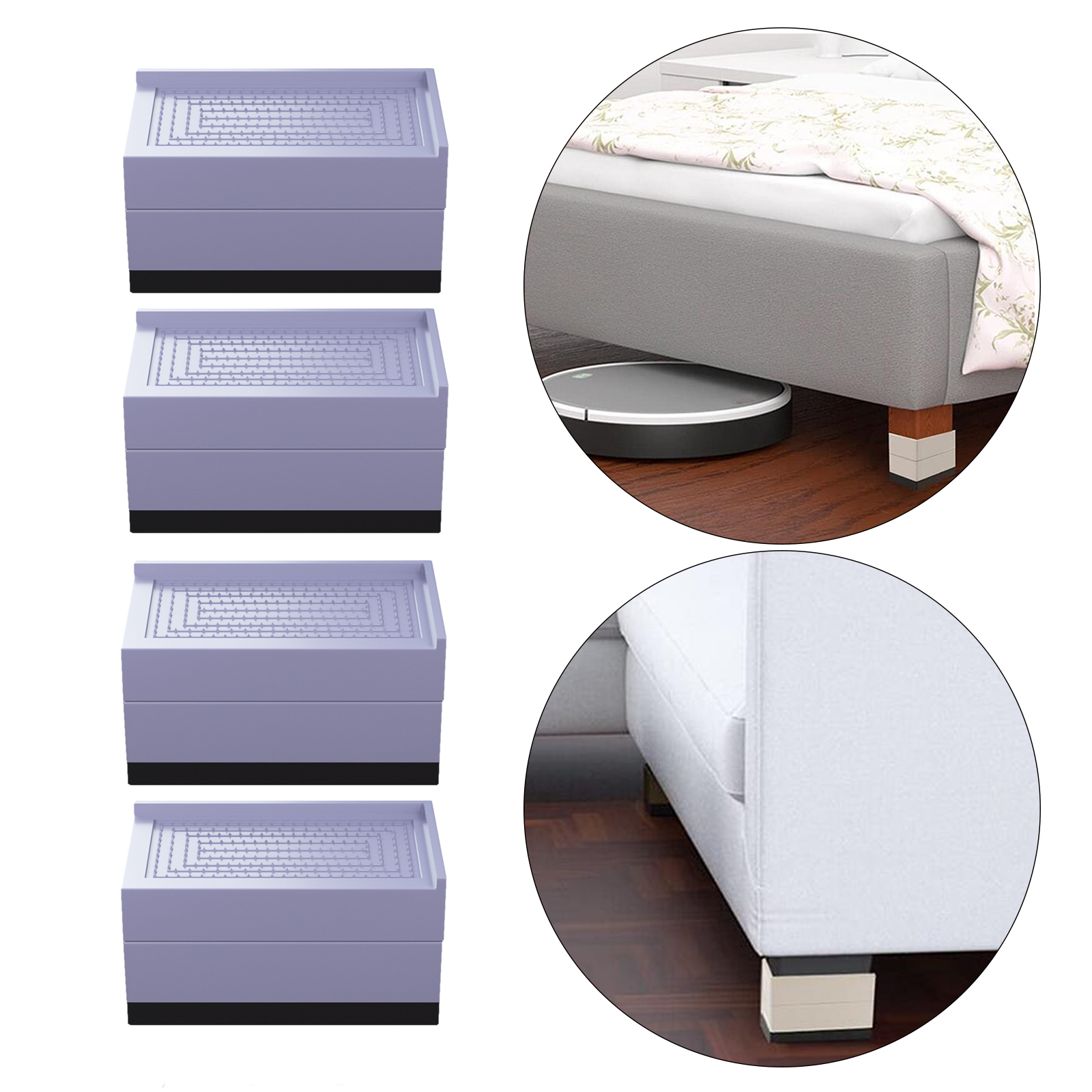 4PCS Bed Furniture Riser Professional Furniture Riser Premium Furniture Riser