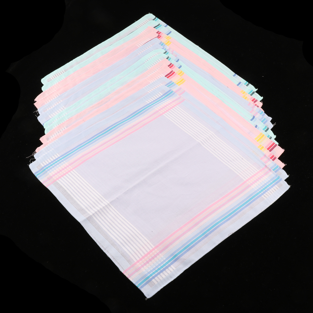 Pack of 12 Pure Cotton Handkerchiefs for Men in Assorted Colors