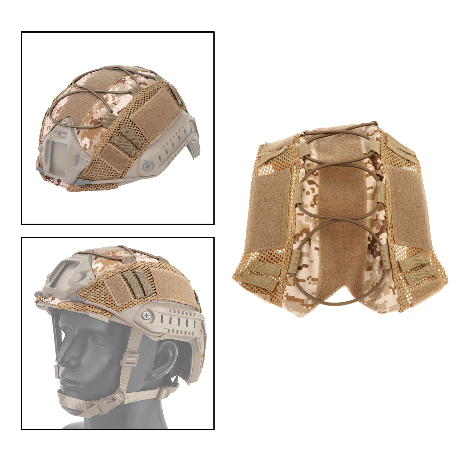 Multicam Helmet Cover Cloth Protector No Helmet for  Paintball Fast Helmet, One Size Fits All