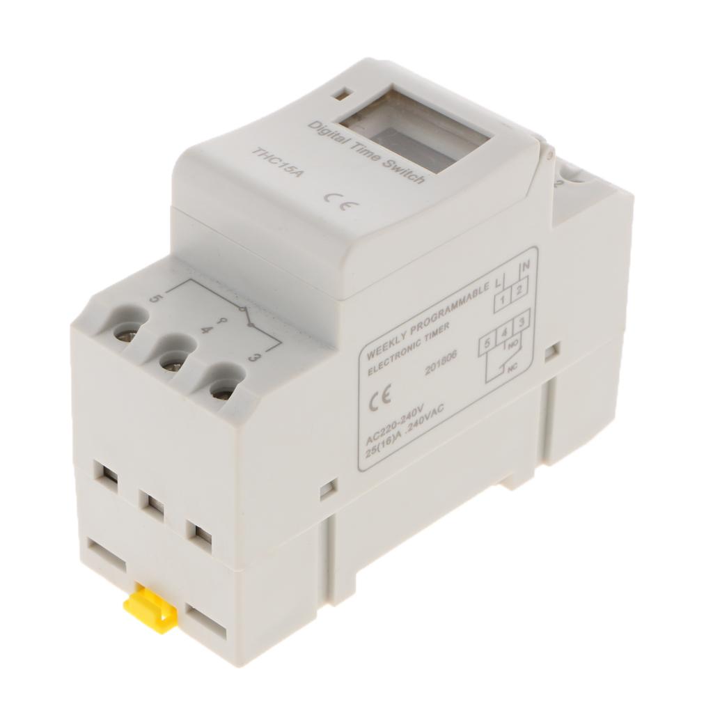 DIN RAIL LCD Display Digital Programmable Relay Timer Switch Controller 220V