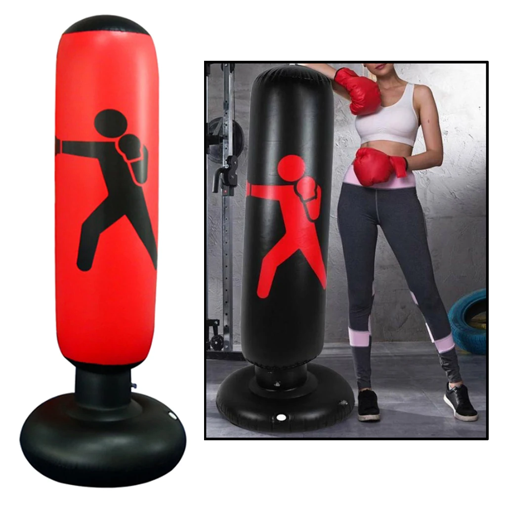 160cm Inflatable Boxing Bag Adults Kids Tumbler Sandbag PVC Fitness Sport