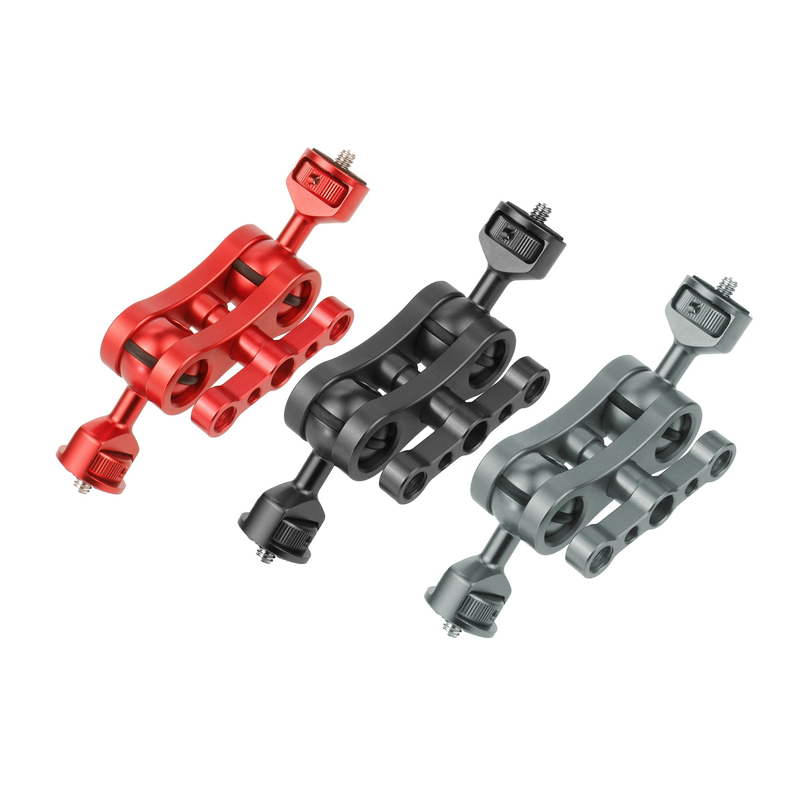 CNC Aluminium 360° Arm Monitor Mount w/Double Ballheads for Audio Recorders