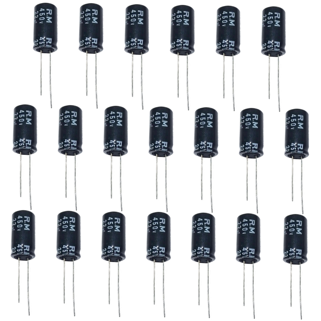 20Pieces Aluminum Electrolytic Capacitor 22uf 450V for Tube Amplifier TV Radio