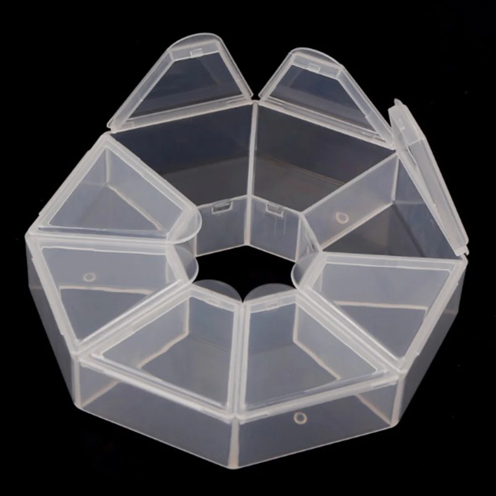 Clear Plastic Storage Box Case For Nail Tips Art False Eyelashes Organizing