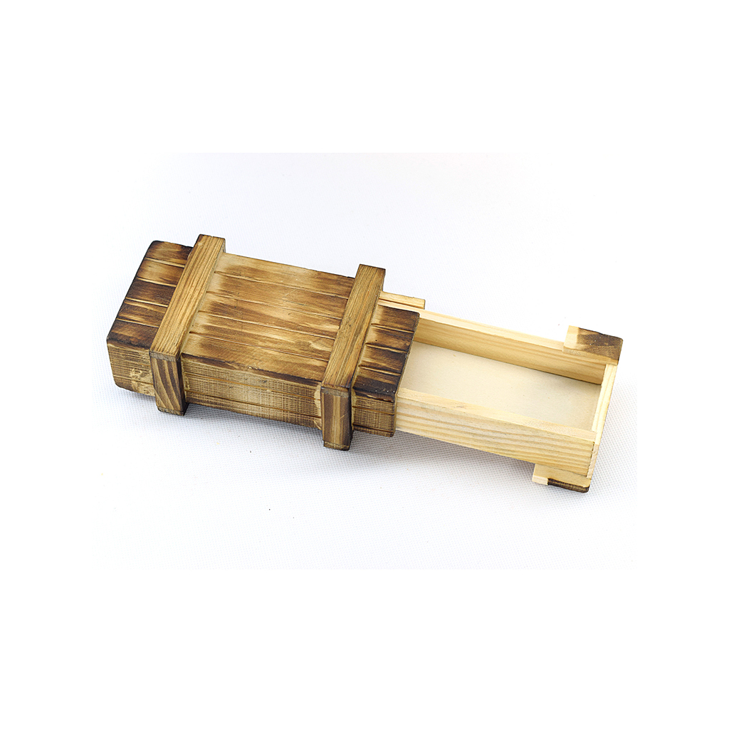 Open Magic Box- Kongming Lock with Easy Design Classic Wooden Puzzle Toy for Kids Gift Recreational Fun