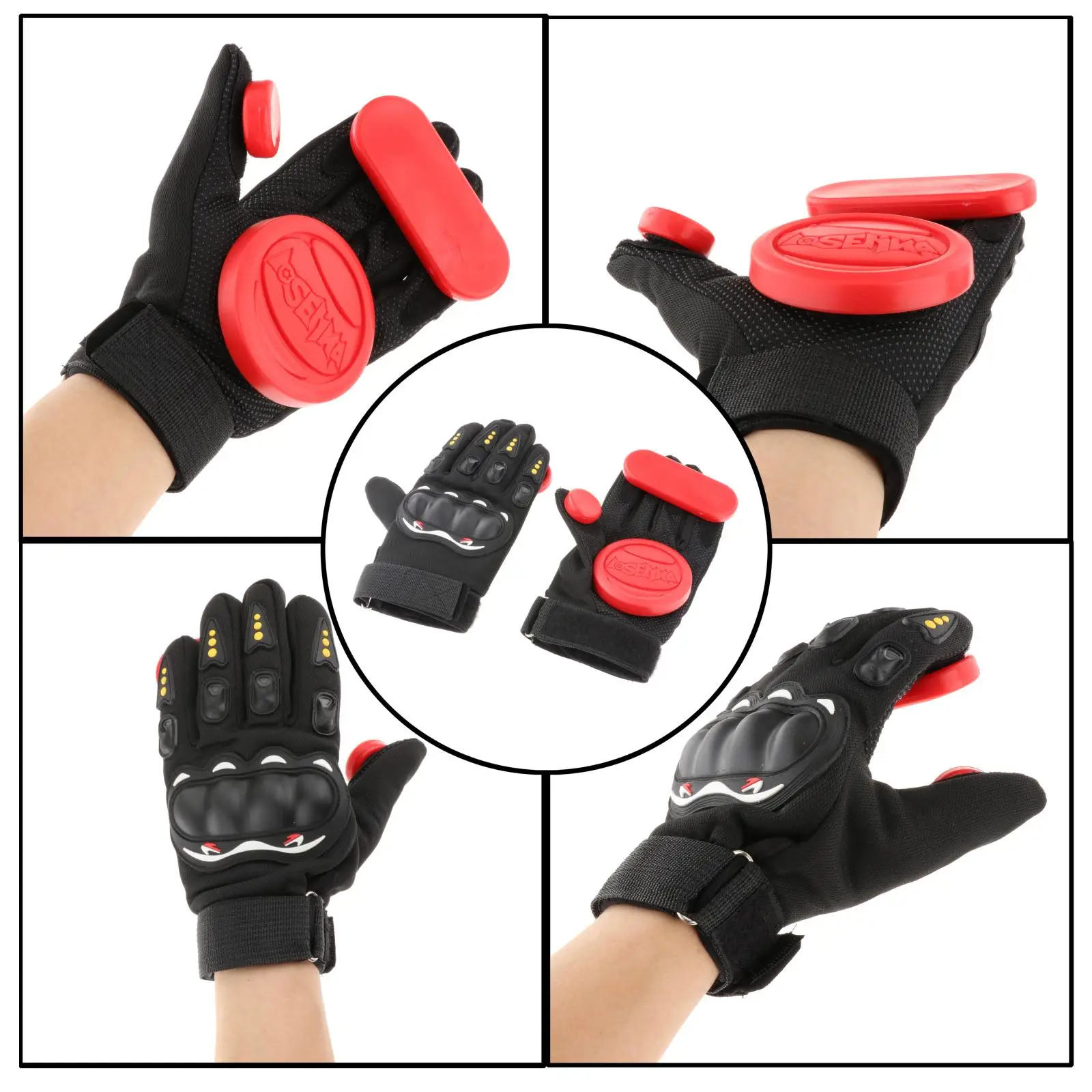 Unisex Skateboard Gloves with Sliders Standard Long Board Road Downhill Brake Slide Gloves
