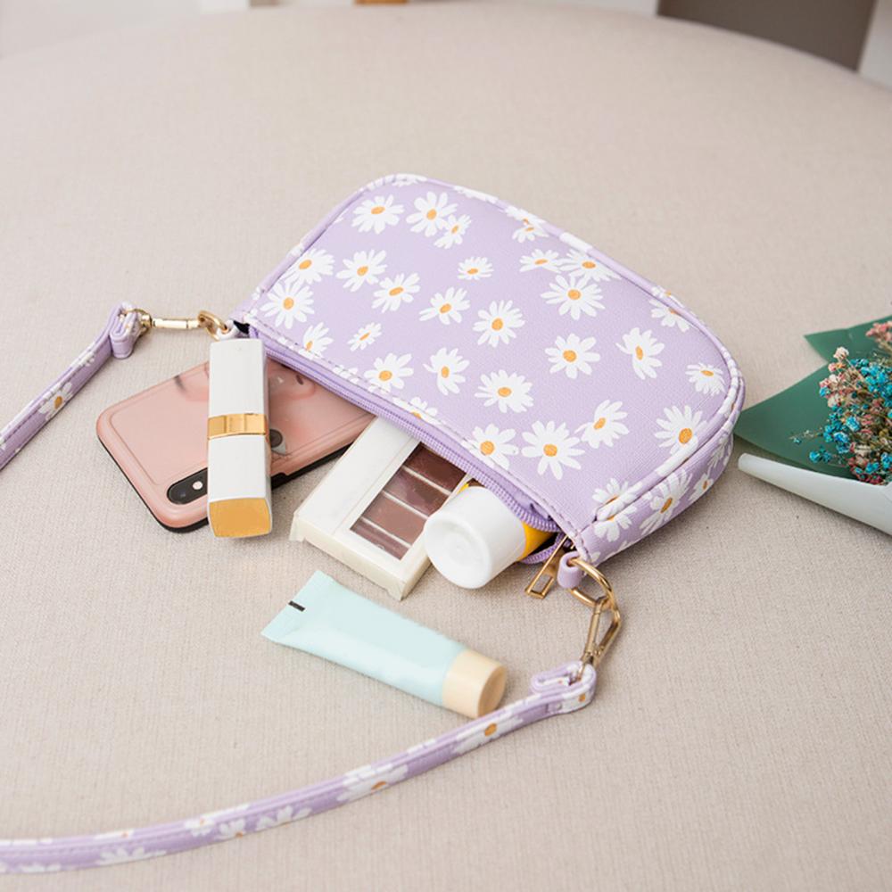 Mulher marguerite impresso bolsa de ombro bolsa
