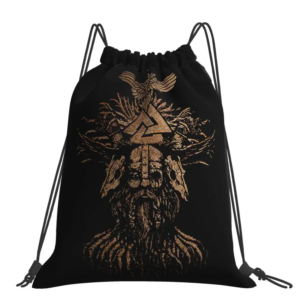 Vikings Raven Odin Valknut Celtic Design Drawstring Bags