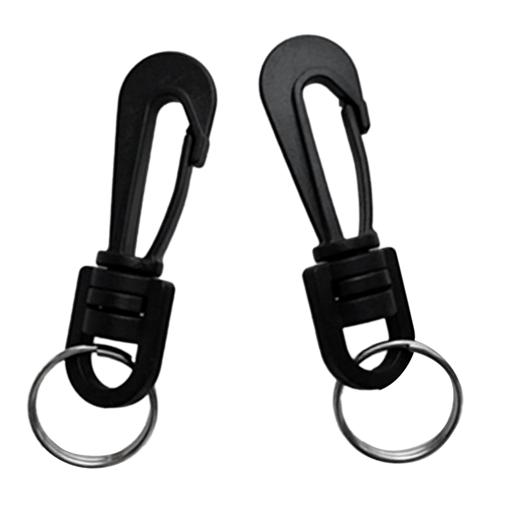 2 Pieces Durable Plastic Swivel Spring Snap Hook Clip Key Ring for Scuba Diving, Camping, Hiking and Climbing