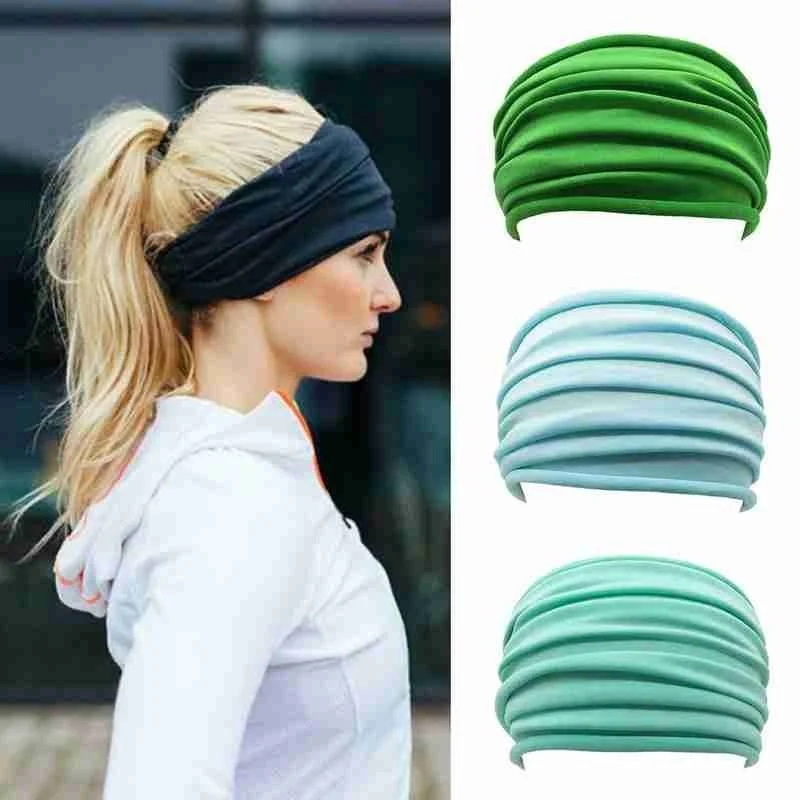 Details about   Men Women Wide Headband Sweatband Stretch Sweat Elastic Sport Yoga Run Hairband 