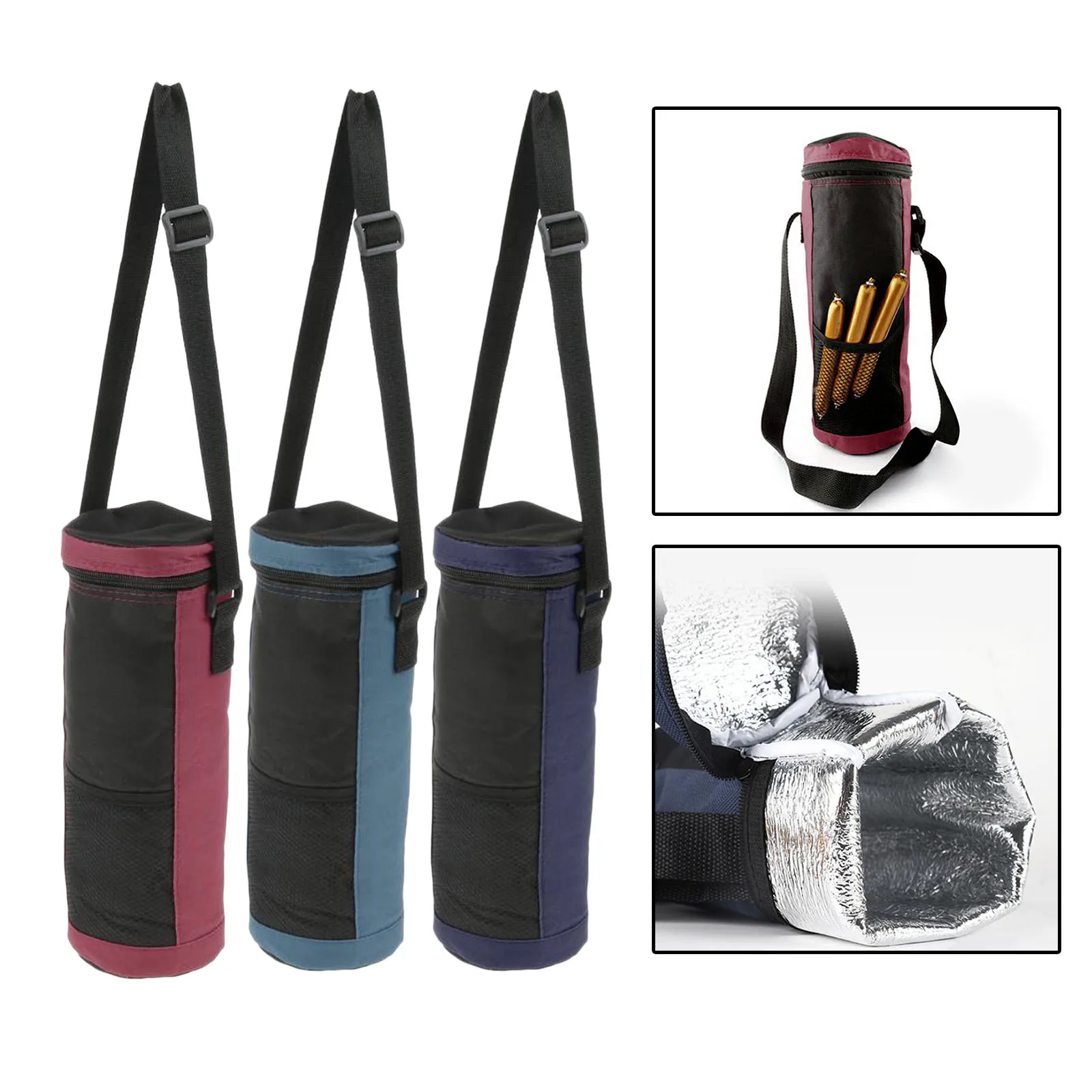 Wine Cooler Insulated Travel Tote Carrier Purse Handbag Lunch Cooler Bag BLACK 